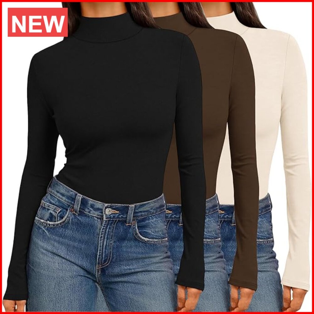 Mock Turtleneck Thermal Underwear Tops, 95% Polyester 5% Spandex, Slim Fit